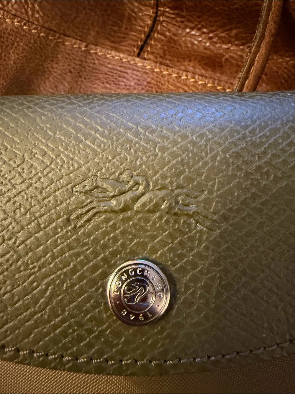 Longchamp Olive Green Nylon Top-Handle Tote